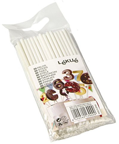Lékué Palos para Cake Pop, Blanco, 50 unidades