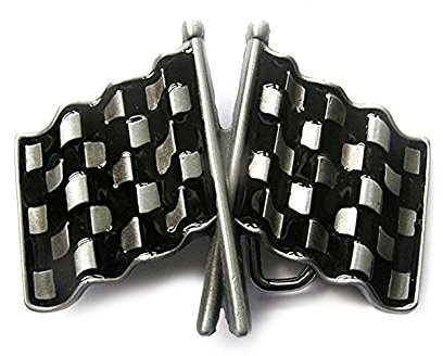 eeddoo® Gürtelschnalle - Zielflagge - Motorsport - Buckle (Buckle für Wechselgürtel für Damen und Herren | Belt Frauen Männer Oldschool Rockabilly Metall Gothic Rock Biker Western Trucker Casino Skull