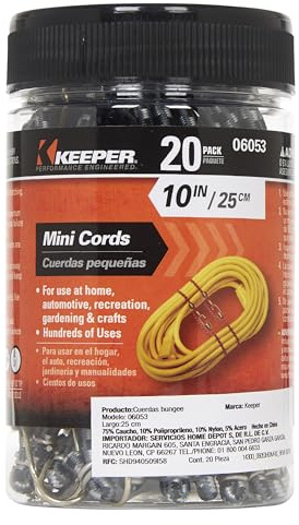 Keeper Corporation 06053-10 Mini Bungee Cord Jar, 20 Count (1 Pack)