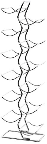 Premier Housewares 12 Bottle Wine Rack - Chrome, H71 x W17 x D30cm