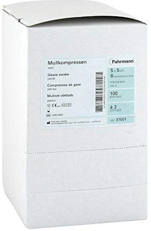 MULLKOMPRESSEN Set 5x5 cm steril 8fach 50X2 St