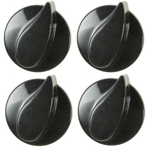 Gas Control Knobs for Beko Ovens/Cookers - Black - Pack of 1, 2, 4 or 6 - Pack of 4