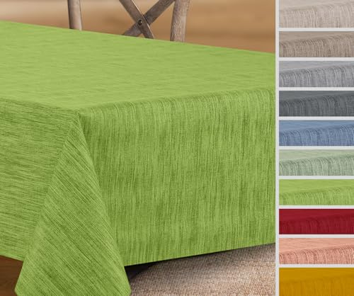 Wachstuchtischdecke rund oval eckig, Georginias Tischdecke abwischbar, Farbe und Größe wählbar (Oval 140 x 180 cm Grün)