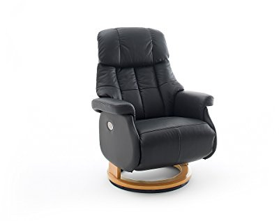 Robas Lund XL Calgary Comfort XXL-Sillón de Relax eléctrico (Piel, hasta 150 kg), Color Negro