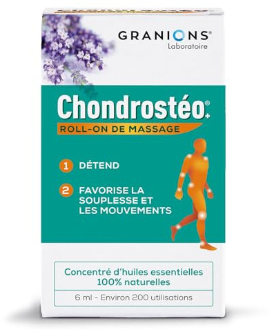 Chondrostéo+ Massaggi | Roll-On | Rilassamento e Distensione Come Appena Dopo un Massaggio | Facilita i Movimenti | Concentrato di Oli Essenziali Rilassanti 100% Naturali| Laboratoire des Granions