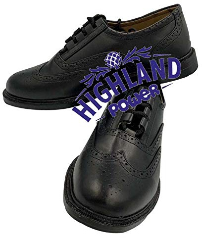 Nya Ghillie Brogues skotska kiltskor Ghillie Brogues läder UK storlekar 36 till 43, Svart, 10 US
