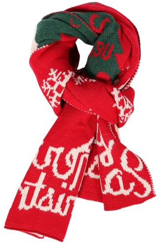 SOIMISS julhalsduk dubbelsidig stickad halsduk julhalsduk jultomte halsduk till jul