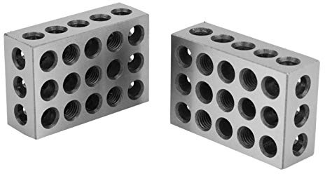 Präzisionsblöcke Set Matched Maschinist 2pcs 25x50x75mm Blöcke 23 Löcher Fräsen Parallel Spannblock Fräsmaschinenzubehör Gehärtetes Fräsdrehwerkzeug