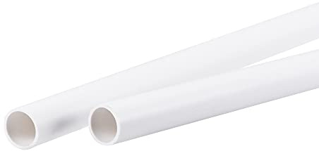 sourcing map PVC Pipe Round Rigid Plastic Tube 10mm ID 12mm OD 500mm White for Water Pipe,Crafts,Decoration,Cable Sleeve 2 Pack
