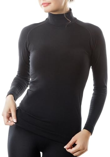 Relaxsan Zero 3230 (Svart, XS) Polotröja Termisk Dam Lång ärm Halvpolo Merinoull