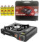 220g Butane Gas Canisters and Portable Camping Gas Cooker - Single Burner Butane BBQ Caravan Outdoor Party Stove with Carry Case (Stove + 4 x Canisters)