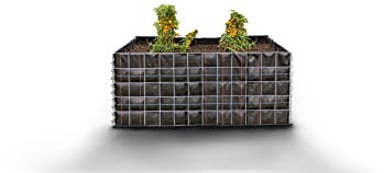 Gabiona - Hochbeet LxHxB: 120 x 50 x 50 cm - Eckiger, verzinkter Drahtkorb inkl. Vlies als Pflanzkübel für den Garten - Einfache Montage
