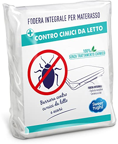 Sweet Night Fodera integrale per materasso singolo 100x200 cm | Anti cimice e antiacaro | Silenzioso | Chiusura a cerniera | Senza trattamento chimico | Spessore fino a 30 cm