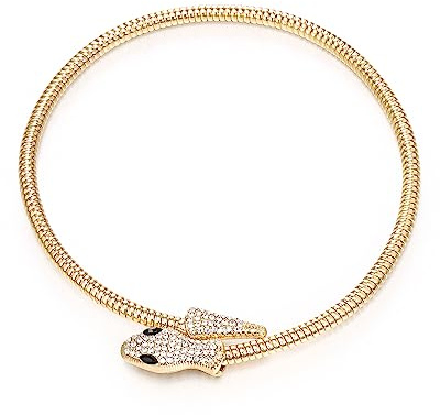 EVER FAITH Damen Vintage Stil Schlange Tier Lätzchen Choker Chunky Statement Kragen Halskette vergoldet