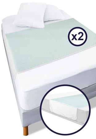 KMINA - Betteinlagen Inkontinenz Waschbar Senioren, Wickelunterlage Erwachsene, Bettauflagen Wasserdicht, Flügel