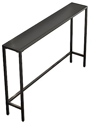 Sehr Schmaler Konsolentisch, Sofa-beistelltisch Aus Eisen. Schwarzer Wand-beistelltisch. Weißer Flurtisch. Akzenttisch Für Wohnzimmer, Schlafzimmereingang(Size:80CM,Color:Schwarz)
