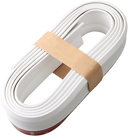 Auto Frontstoßstangenschutz selbstklebend Auto Splitter Körper Spoilerrock Gummi Stoßstangen Lippenverkleidung Spoiler 2,5 Meter(Reines Weiß)