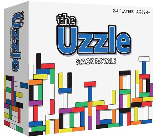 The Uzzle Stack Royale Board Game, Fast & Fun Family Board Game for Children & Adults, Color Block Puzzles Games for Ages 4+