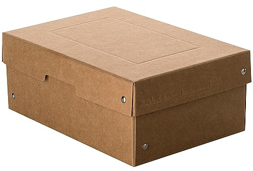 FALKEN 5x PureBox Nature aus Recycling-Karton 100 mm hoch DIN A5 braun | Made in Germany Aufbewahrungsbox mit Deckel Blauer Engel Vegan Geschenkbox Transportbox Schachtel Allzweckbox