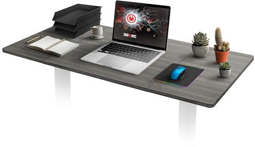 Duronic TT160 GY bordsskiva | Individuellt anpassad bordsskiva med mått 160 x 60 x 1,9 cm | Idealisk för höj- och sänkbar arbetsplats | Höj- och sänkbara ben säljs separat