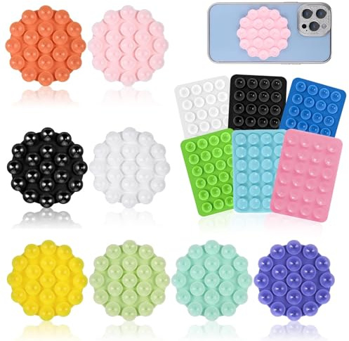 KAYEF Supporto per cellulare con ventosa - Supporto per smartphone per auto in silicone da 14 pezzi, multiuso (colori misti)