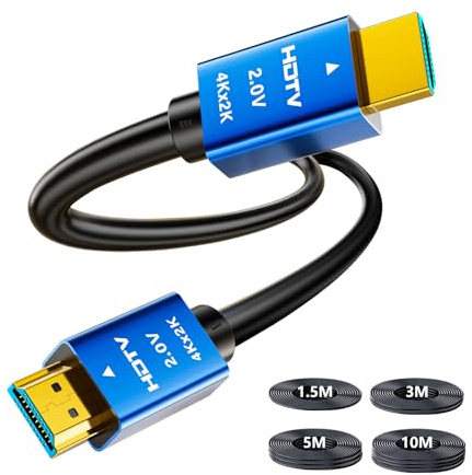 4K HDMI Cable HDMI Cord Ultra High Speed Gold Plated 4K @ 60Hz HDMI Lead Converter,Support HD, 2K, 1080P, ARC & CL3 Rated | for Laptop, Monitor, PS5, PS4, Xbox One, Fire TV, Apple TV PC 3m