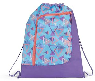 Satch Sportbeutel 80s Dance - Hellblau | Turnbeutel für Mädchen und Jungen mit Reißverschlussfach, 12 L Volumen und zur Fixierung am satch Rucksack geeignet