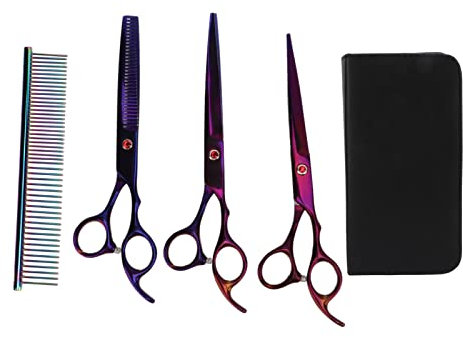 Hundepflegeschere, Professionelles Hundepflegescheren-Set, Fellschere Für Hunde, Katzen, Haustiere, Praktisch Tragbar, Ergonomisches Design, Für Hunde, Katzen Und Andere Tiere