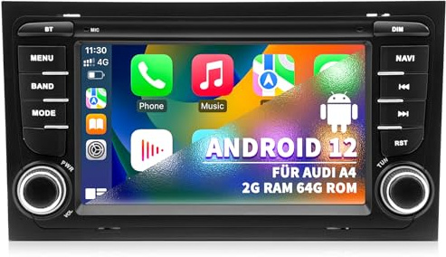 Autoradio pour Audi A4 S4 B6 B7 RS4, CarPlay & Android Auto
