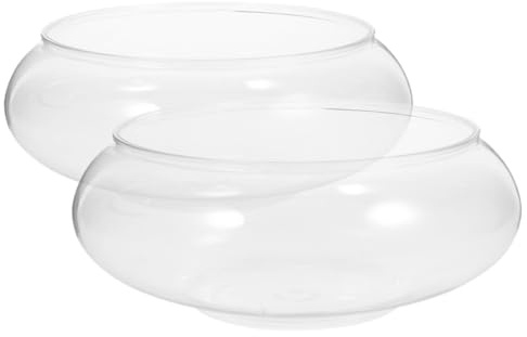 Toddmomy Kunststoff-Fischschale 2 Stück 2800 Ml Runde Seifenschale Desktop-Terrarium Goldfischbecken Breite Öffnung Luftpflanzenvase Hydroponischer Sukkulenten-Blumentopf Für Zuhause Und
