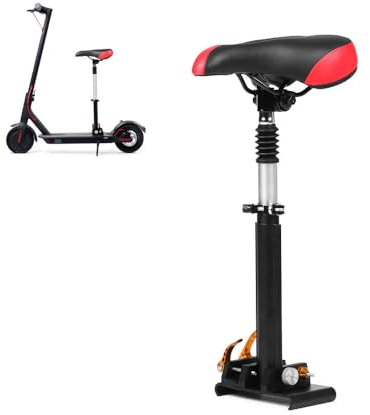 XPJBKC E Scooter Sitz, E Roller Sitz für Xiaomi M365 Ninebot, Elektroroller Sattelsitz mit Schlüssel, Einstellbare Höhe 42-65cm, Basisbreite 15cm, Schwarz