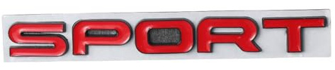YYlingx Red Metal Sport Letter Emblem, Car Side Fender Rear Trunk Decal, SUV Compatible