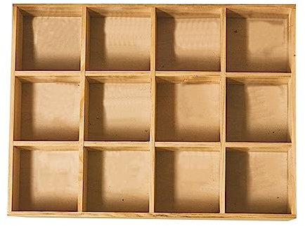 Fabater Action-Figuren-Holzregal, Retro, Schön, Langlebig, Großer Raum, 12 Gitter, Handgefertigtes Holz-Schattenbox-Regal für Schlafzimmer (Mit Rückwand)