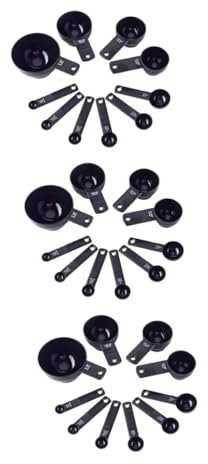 Cabilock 3 Juegos 10 Piezas Juego de 10 Cucharas Medidoras Cucharas medidoras apilables cucharas de medición prácticas pala de medición cucharada de café tazas medidoras abdominales Black