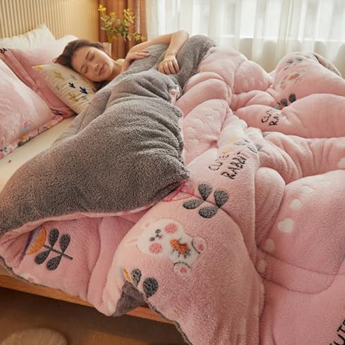 Verdickte Kaschmirdecke, warme Lammkaschmirdecke, Wollvlies-Bettdecke, weiche, warme Kaschmirdecke, Bettwäsche für das Schlafzimmer zu Hause, C, 150 x 200 cm (2,5 kg)