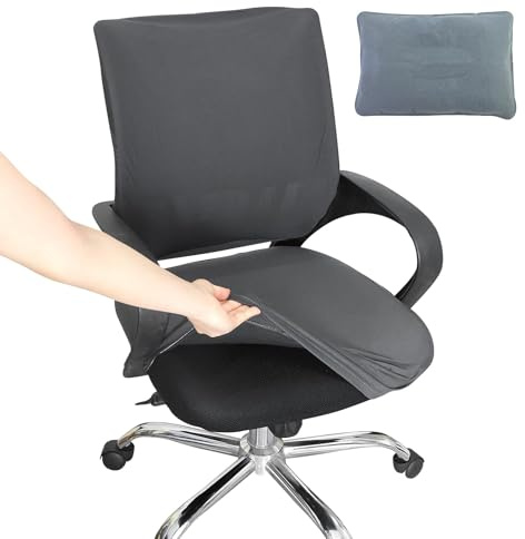 JRSHIRLEYLTD 1 funda elástica para silla oficina, color gris oscuro, funda lavable para la mayoría de sillas de oficina