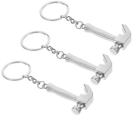 Holibanna 3stücke Mini Hammer Schlüsselanhänger Metall Schlüsselanhänger Tasche Hänge Anhänger Praktisch Kreativ