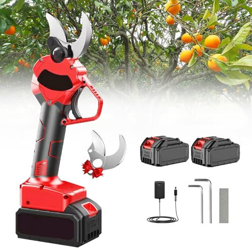 ERSINIAN Forbici da potatura a Batteria, Forbici da potatura elettriche con Lame di Ricambio SK5, Forbici da potatura per Alberi
