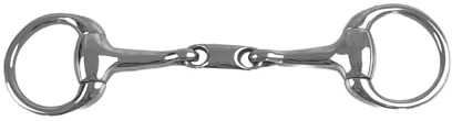 ES0077 Olivenkopftrense Doppelt Gebrochen Edelstahl 13mm, 9.5 cm | Equine Smile Olivenkopfgebiss Olivenkopf Klein Gebisse Pferd Pony Maulschonend Trensengebiss Reitsport Quetschschutz
