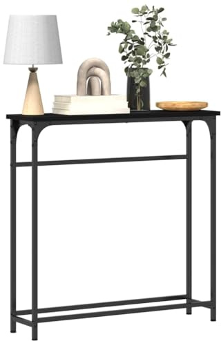 vidaXL Konsolentisch Schwarz Eichen-Optik 75 x 19,5 x 75 cm | Hält ewig, damit du dich darauf verlassen kannst, Perfekt für enge Ecken, Modern und passt zu jeder Einrichtung