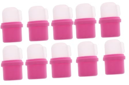 VICASKY 10stücke Pack Nageltränker-abdeckungen Aus Silikon Für Nagellackentferner Wiederverwendbar Zum Entfernen Von Uv-gel-nägel Für Maniküre-werkzeuge