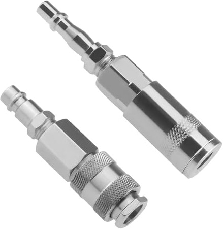 4 PCS Air Hose Fittings Convertor Adapters, 1/4 Air Line Fitting Adapter, Plug Kits for Air Compressor for Industrial & Home Use, BSP Connector Couplings