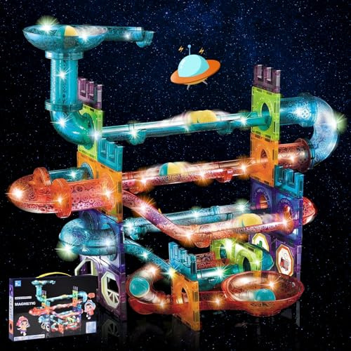 CHENBOOW Magnetische Bausteine,111 Stück Konstruktion Bauen Blöcke Set,Magnetspielzeug,Magnetbausteine,Pädagogisches Spielzeug,Magnetische Blöcke,Pädagogisches Spielzeug Mädchen Jungen