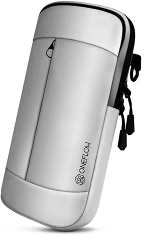 ONEFLOW Urban Sling für iPhone 16 Pro Handytasche zum Umhängen, Handy Gürteltasche und Armband kombiniert, Handy Umhängetasche mit Geldbörse für Damen und Herren, Grau