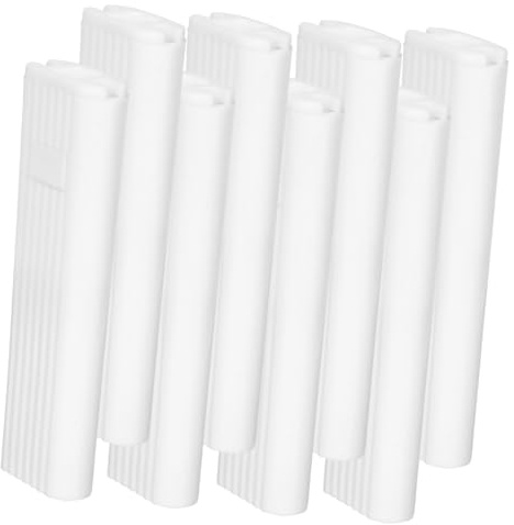 8pcs Vertical Blind Wand Handles for Plastic Blinds, White Pom Grooved | Replacement Handle Set, Lightweight Design for Smooth Daily Maintenance, Suitable for Curtain and Blind Accessory Needs