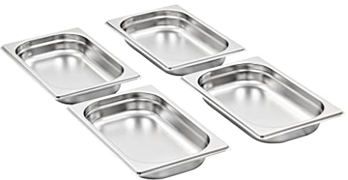 Generico Contenitori Gastronorm 12 pz GN 1/4 40 mm in Acciaio Inox,Argento,2.99kg,50900