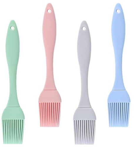 Pennello in silicone, 4 pezzi, pennello da cucina, pennello in silicone, pennello da cucina, pennello in silicone, pennello per barbecue, pennello per olio da cucina, per cottura