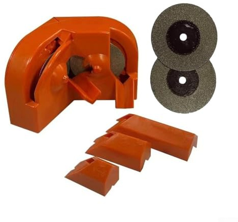 Affilatrice elettrica per punte da trapano con 3 supporti regolabili per punte da 2-16 mm, lucidatura a doppio lato, mola ad alta durezza, arancione, 6-P