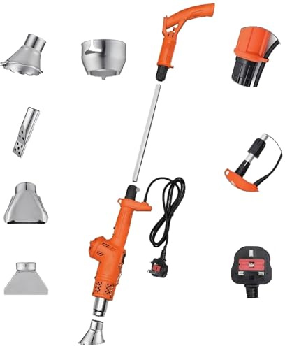 3-in-1 Electric Weed Burner, 2000W Thermal Weeder and Hot Air Gun, High Temperature for Garden, BBQ, and Ice Removal