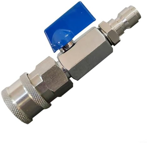 Kivivaka Kit de válvula de bola de acero inoxidable para lavadora a presión de 3/8 pulgadas 1/4 pulgadas adaptador NPT de conexión rápida a prueba de fugas interruptor de encendido y apagado (1/4)